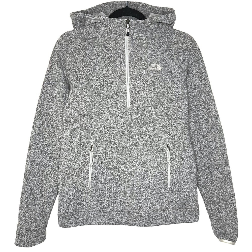 The North Face Crescent Sunshine Hoodie Womens Small Knit Fleece 1/4 Zip Hooded
